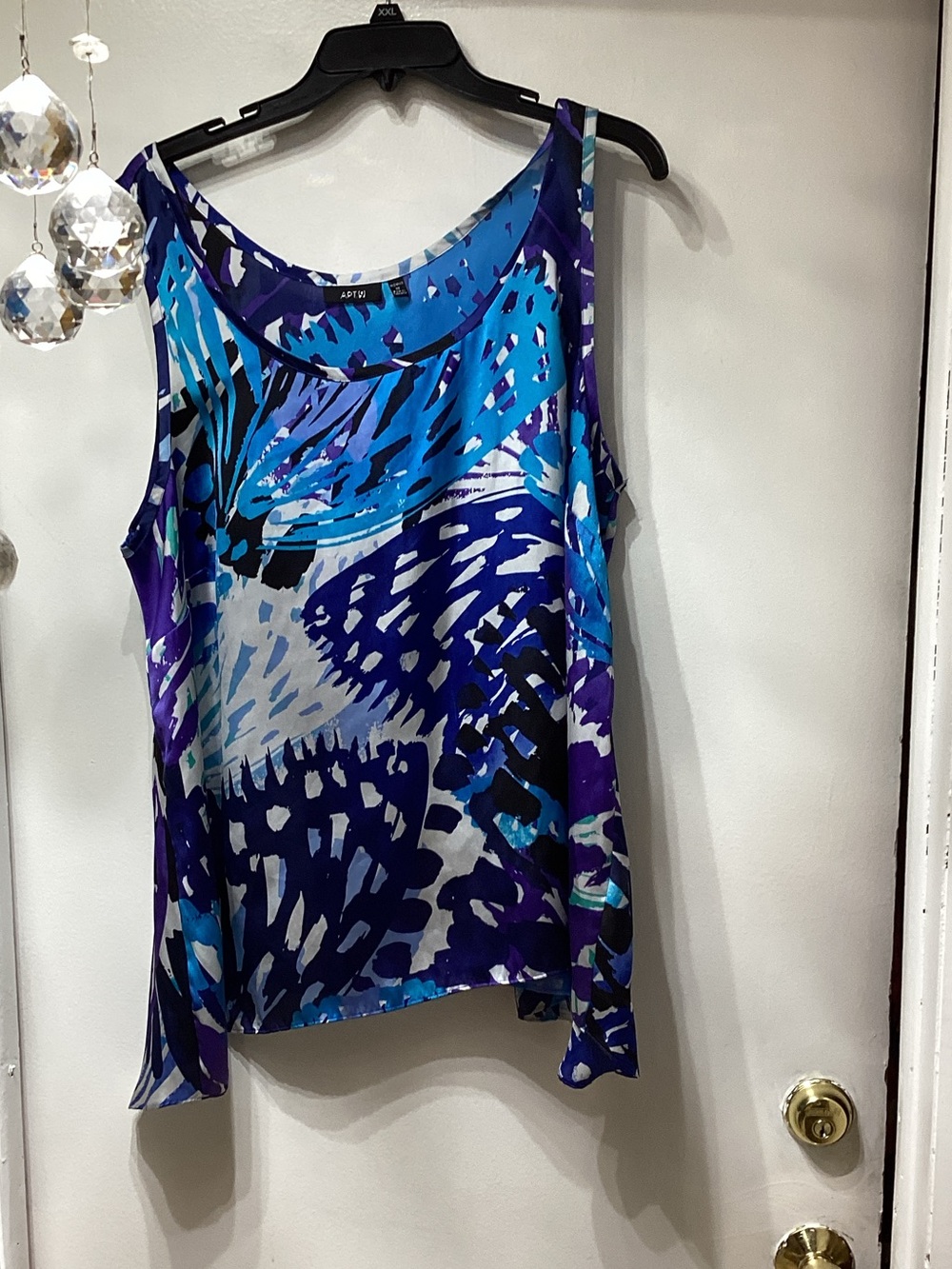 Apt. 9 Teal, Blue & Purple Abstract Print Sleeveless Camisole